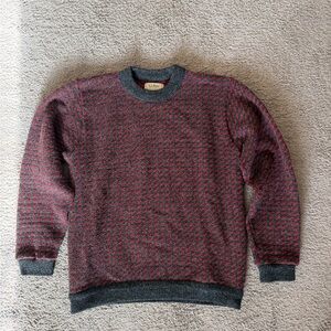 Vintage L.L. Bean Charcoal and Crimson Knit Sweater
